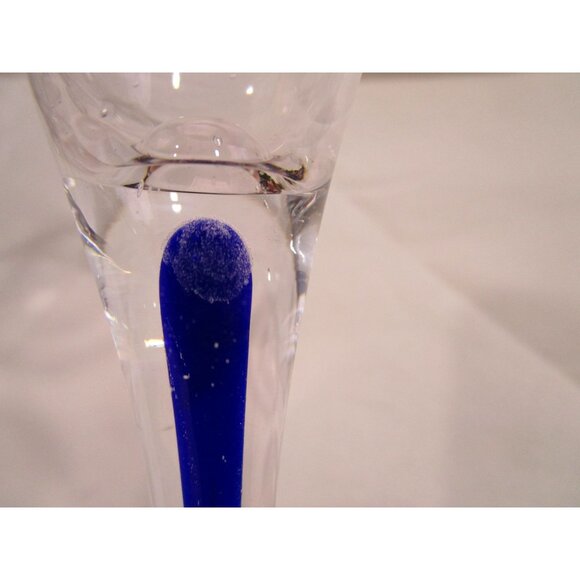 Home Essentials Teardrop Blue Cobalt Stem Cordial NWT Minor Defects A Pair - Picture 13 of 16